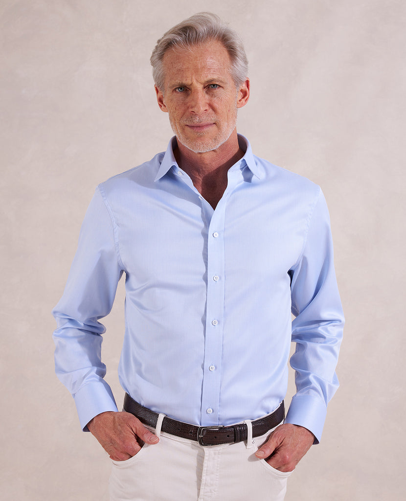 The Brookes - Thomas Mason Solid Diamond Texture Dress Shirt