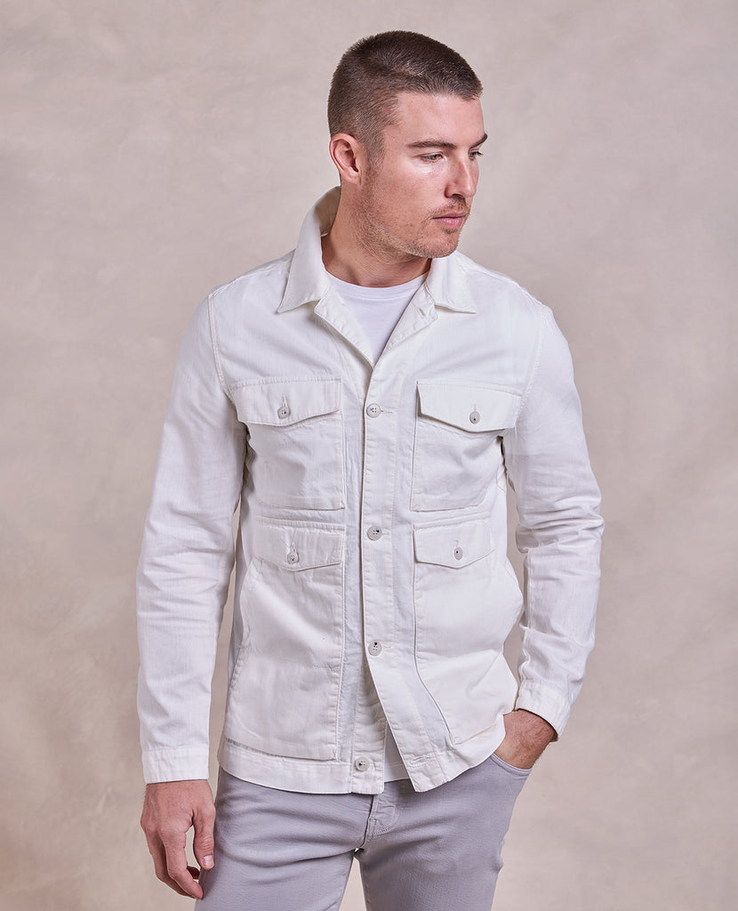 The Harper Cotton and Linen Chore Jacket Bone Rye 51