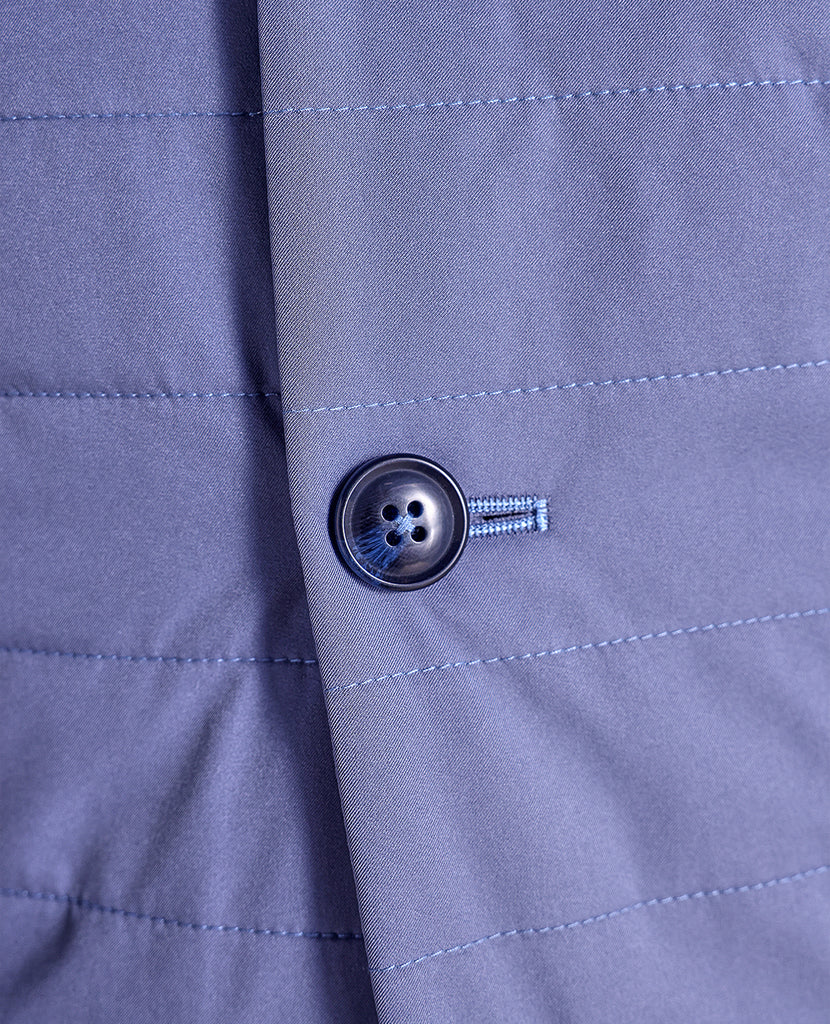 The Beckett Nylon Shell Vest Blue Smoke Rye 51