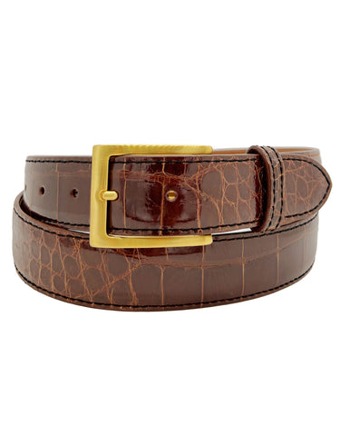 Rye 51 Custom Belt - Glossy Alligator - Cognac