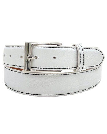 Rye 51 Custom Belt - Pebble Leather - White