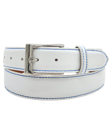 Rye 51 Custom Belt - Pebble Leather - White