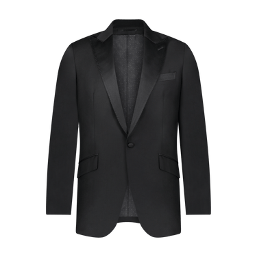 Black tuxedo jacket on a transparent background