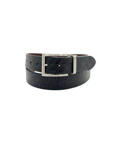 The Rye 51 Belt - Reversible Italian Calf/American Matte Alligator - Black/Brown