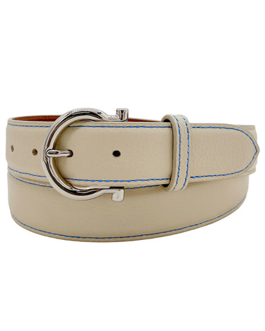 Rye 51 Custom Belt - Pebble Leather (Round Buckle) - Bone
