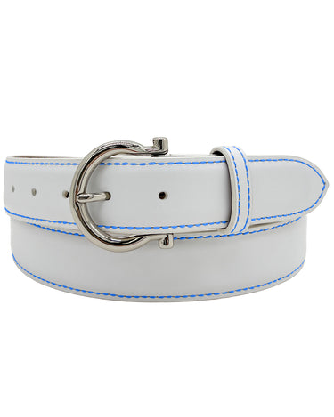 Rye 51 Custom Belt - Italian Calf (Round Buckle) - White