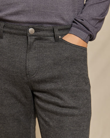R51 Pant - Brushed Knit 5-Pocket Check - Charcoal Heather