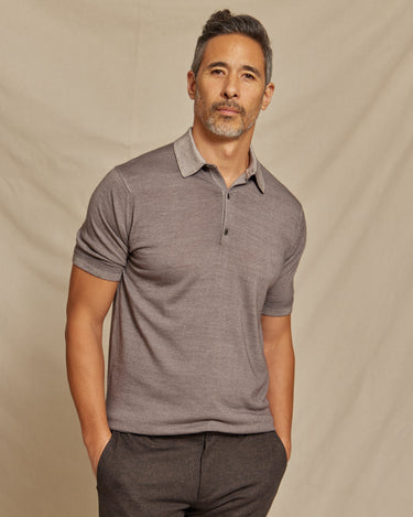 The Cillian - SS Lightweight MERINOmax Polo - Fawn