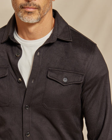 The Connor - Light Weight Wool Tech Shirt Jacket - Black