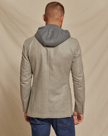 The Kane Loro Piana Hoodie Button Out Soft Jacket Taupe Grey