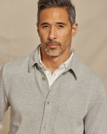 The Noah - Double Knit Chore Coat - Light Heather Grey