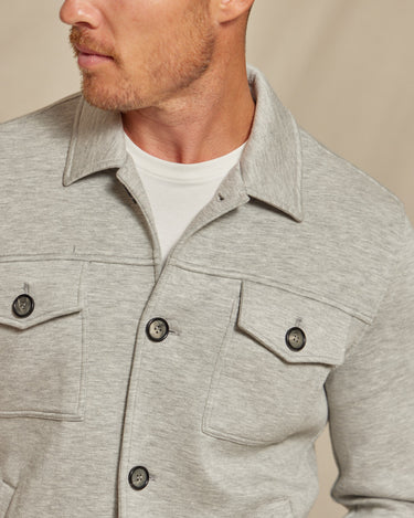 The Hayes - Pique Double Knit Jacket - Heather Grey