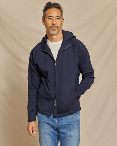 The Logan - Scuba Hooded Jacket - Navy/Charcoal