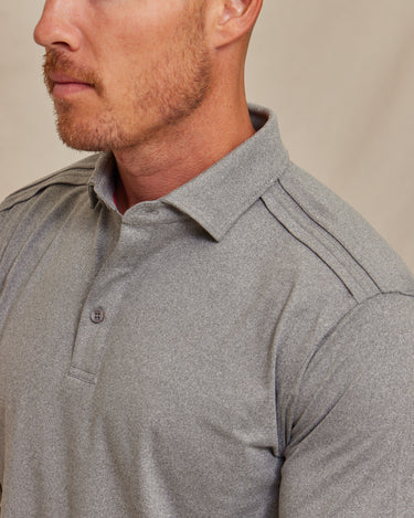 The Voyager - Performance LS Polo - Light Grey Heather