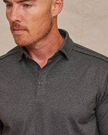 The Voyager - Performance LS Polo - Onyx Heather