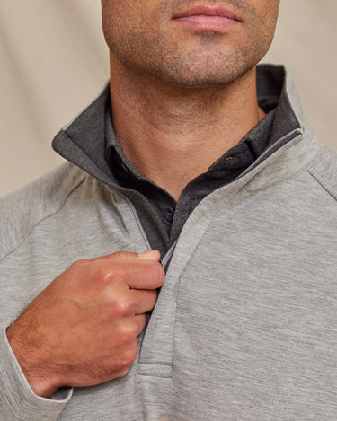The Voyager - Performance 1/4 Zip Pullover - Light Grey Heather