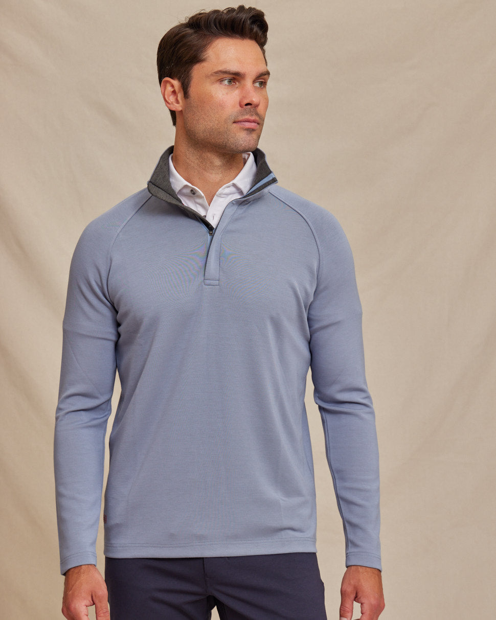 The Voyager - Performance 1/4 Zip Pullover - Petrol Blue