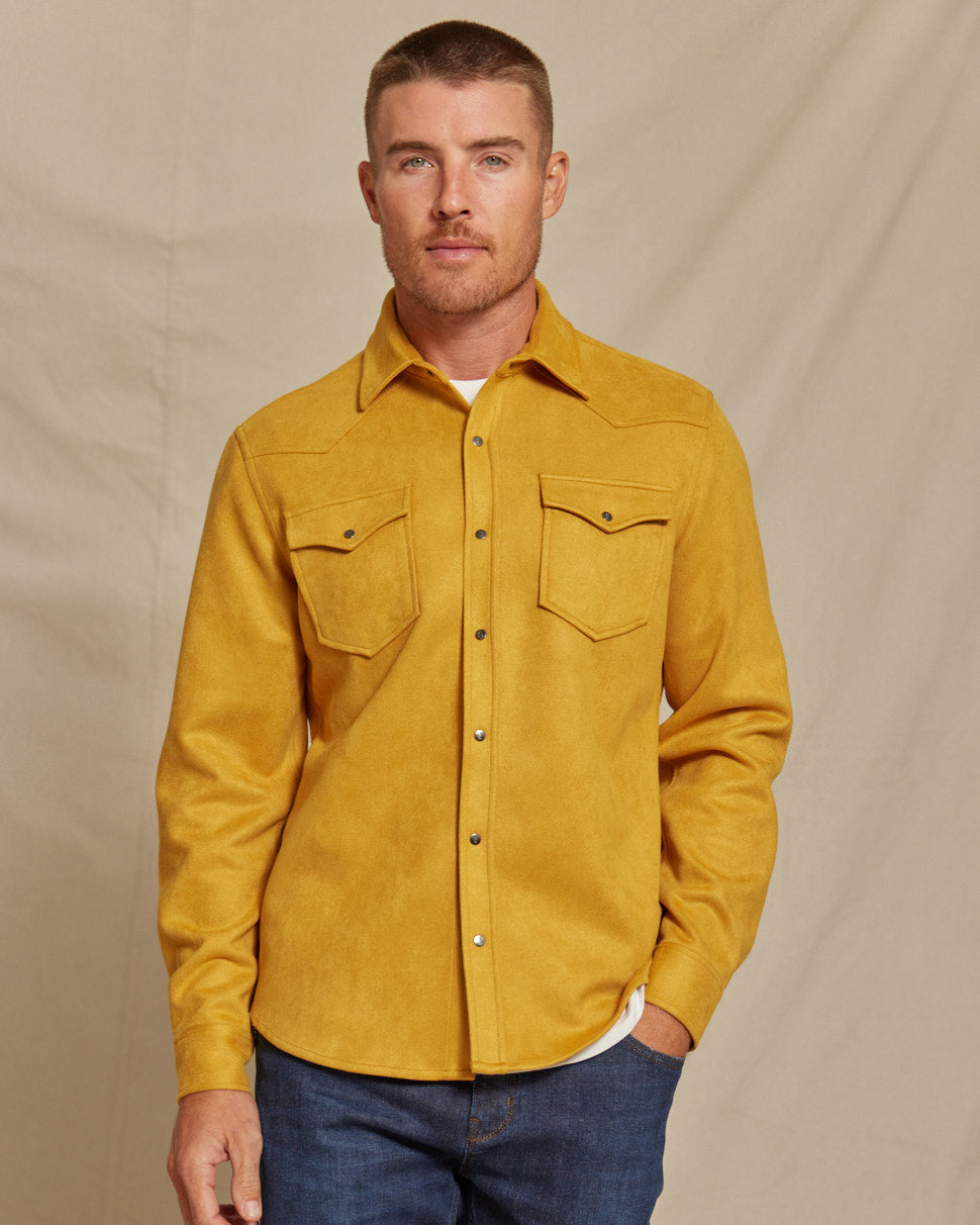 The Wyatt - Microsuede Shirt Jacket - Dijon