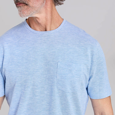 The Ellison - Stretch Oxford Pocket Tee - Light Blue