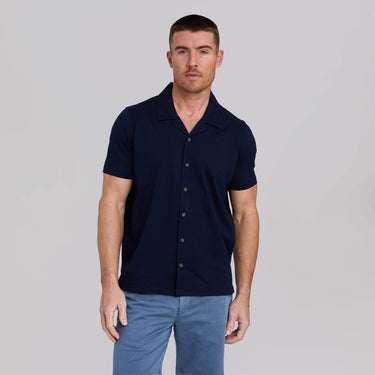 The Bodhi - Stretch Seersucker Cabana Shirt - Navy