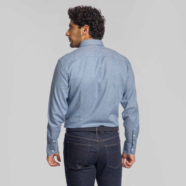 The Flannery - Cotton / Flannel Button Down - Navy Mini Check