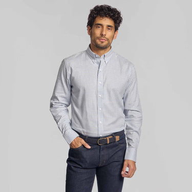 The Flannery - Cotton / Flannel Button Down - Blue Check