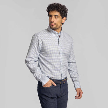 The Flannery - Cotton / Flannel Button Down - Blue Check