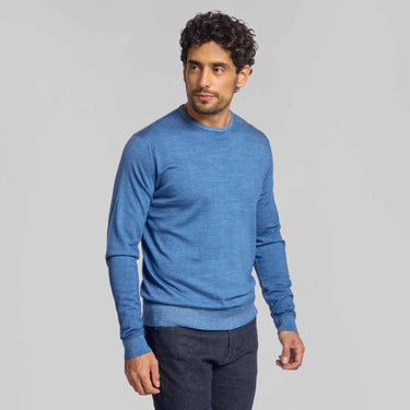 The Banks - LS Lightweight MERINOmax Crew Neck Sweater - Denim