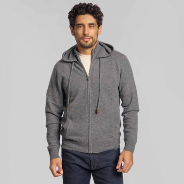 The Aspen - Cashmere Zip Hoodie - Smoke