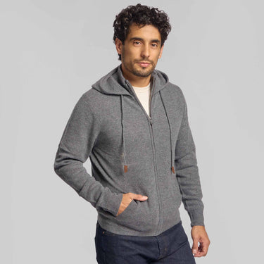 The Aspen - Cashmere Zip Hoodie - Smoke