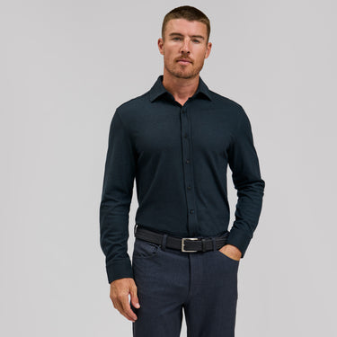 The Claude - Heather Tech Button Down - Cedar
