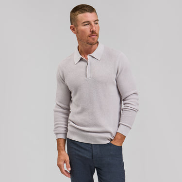 The Robert - LS Cotton/Silk Polo - Cream