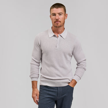 The Robert - LS Cotton/Silk Polo - Cream