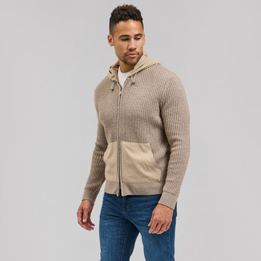 The Xavier - Cashmere Waffle Hoodie - Taupe