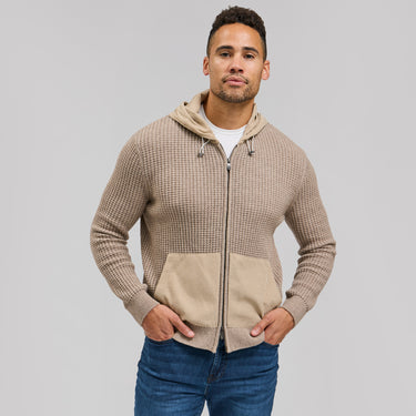 The Xavier - Cashmere Waffle Hoodie - Taupe