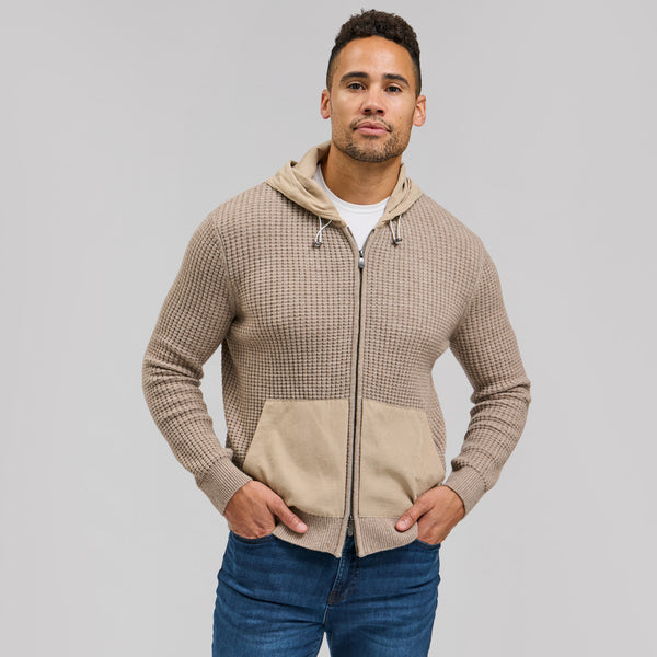 The Xavier - Cashmere Waffle Hoodie - Taupe – Rye 51