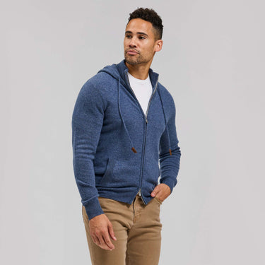The Aspen - Cashmere Full Zip Hoodie - Glacier