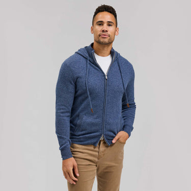 The Aspen - Cashmere Full Zip Hoodie - Glacier