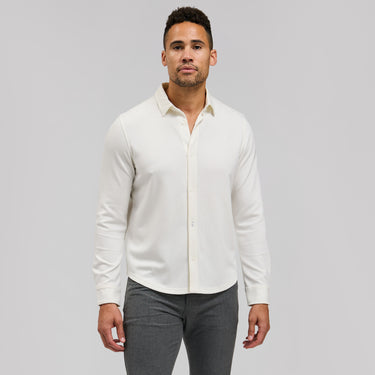 The Axel - Sand Washed Button Down - White