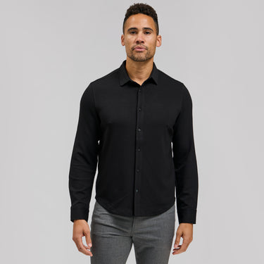 The Axel - Sand Washed Button Down - Black