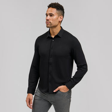 The Axel - Sand Washed Button Down - Black