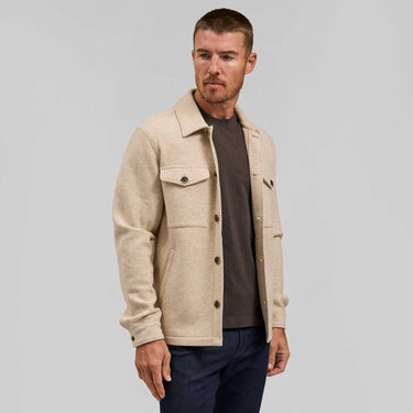 The Casper -  Wool Blend Scuba Shirt Jacket - Sandstone