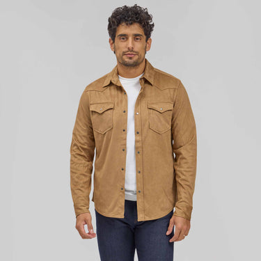 The Nelson - Light Weight Microsuede Shirt Jacket - Bisque