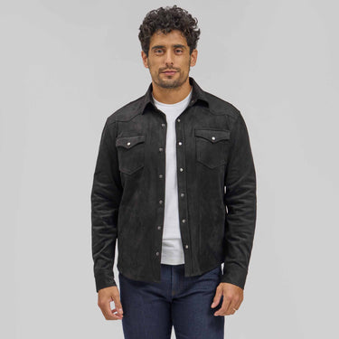 The Nelson - Light Weight Microsuede Shirt Jacket - Black
