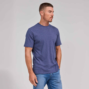 The Luxe Supima - Crew Neck SS Tee - Heathered Blue