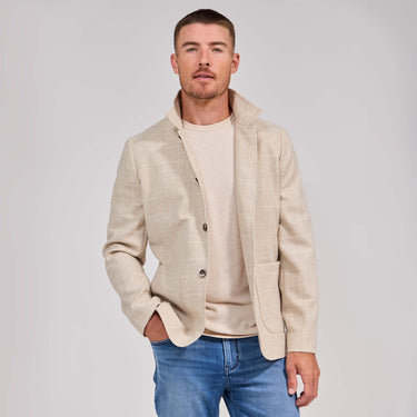 The Simon - Walking Jacket - Taupe Windowpane