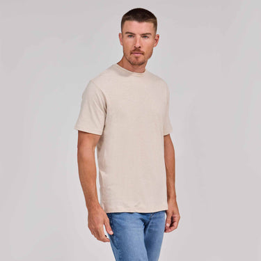 The Luxe Supima - Crew Neck SS Tee - Heathered Sand