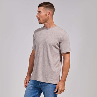 The Luxe Supima - Crew Neck SS Tee - Heathered Taupe