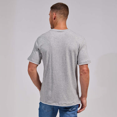 The Luxe Supima - Heather Double Trim Tee - Grey/White