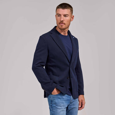 The Luca - Knit Pique Soft Jacket - Navy